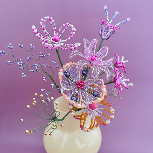 beaded flower bouquet from a past exhibit